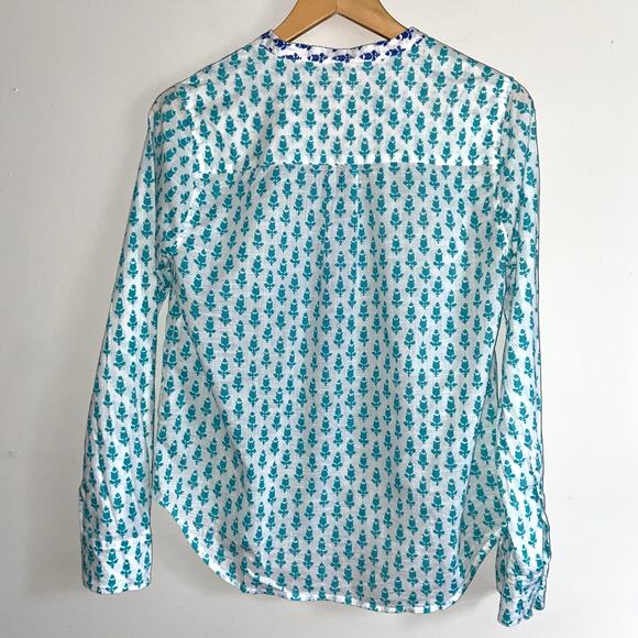 J Crew Blouse Women 4 Cotton Novelty Popover Pocket Popover - Picture 4 of 5